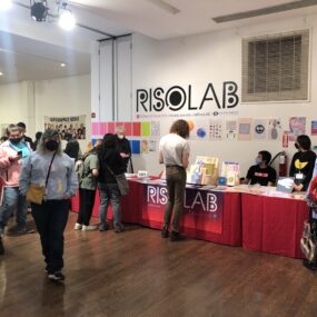 Photograph of the risoLAB's booths at MOCCA fest.