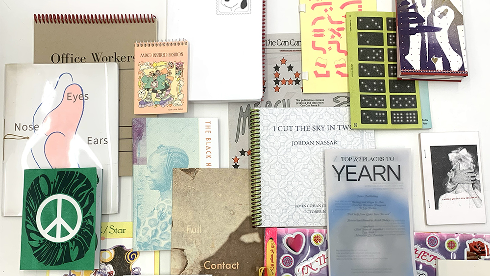 An assortment of zines and publications.